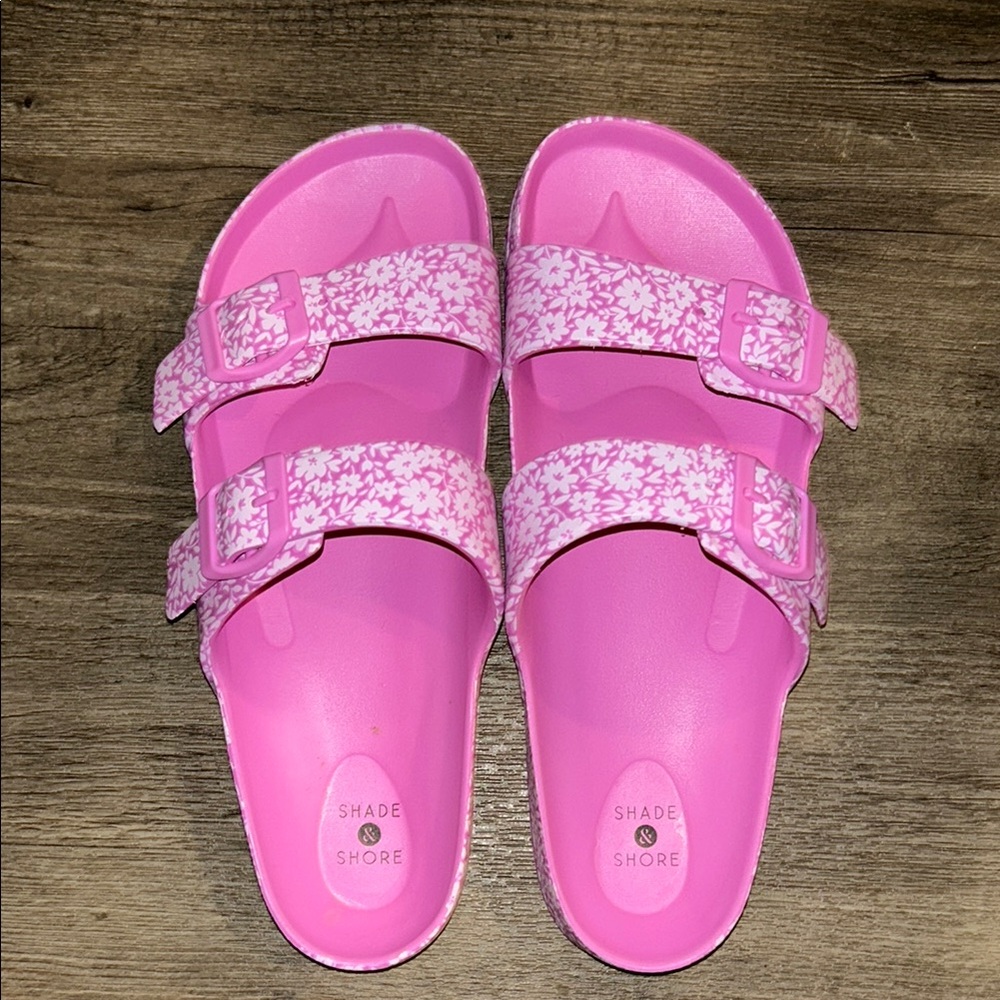 Shade & Shore Pink Floral Sandals